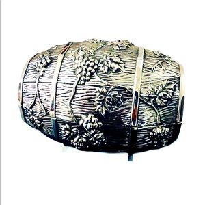 Vintage Wine Barrel Trinket Box